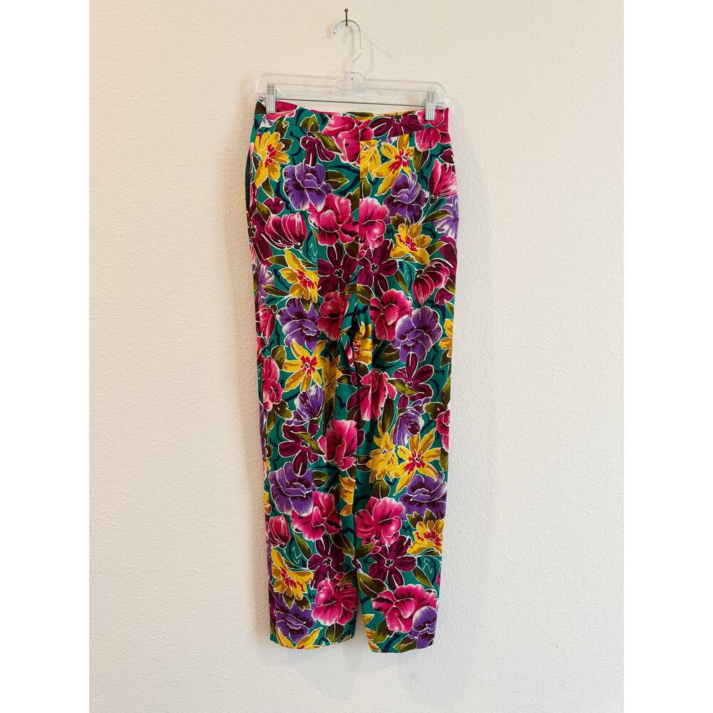 Vintage Christian Dior Floral Vacation Shirt & Pants Set 100% Cotton Size 12/14 - Picture 8 of 9